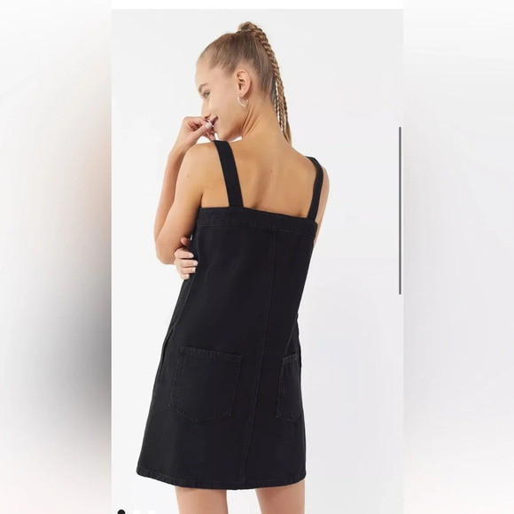 Urban Outfitters Aria Black Denim Overall Dress - Small - Picture 2 of 15